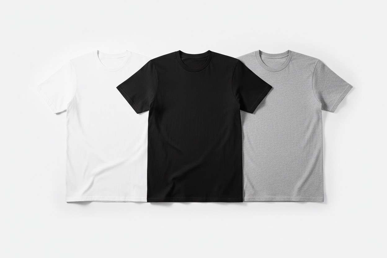 Gildan 5000 Heavy Cotton T-Shirt - White, Black and Ash